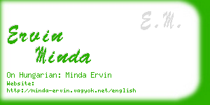 ervin minda business card